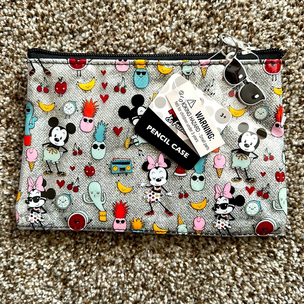 Disney Mickey Mouse & Friends Small Zippered Case - Pencils - Make Up -